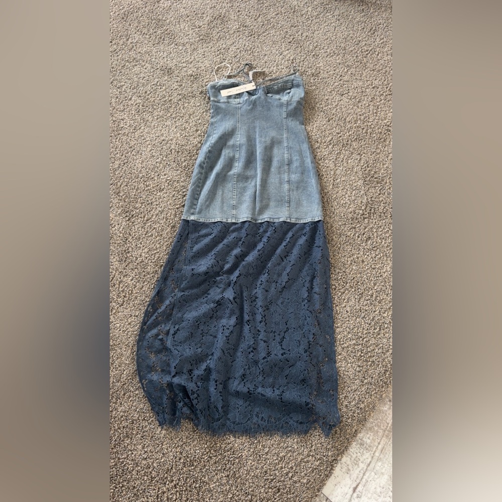 Denim and Lace Women's Skirt